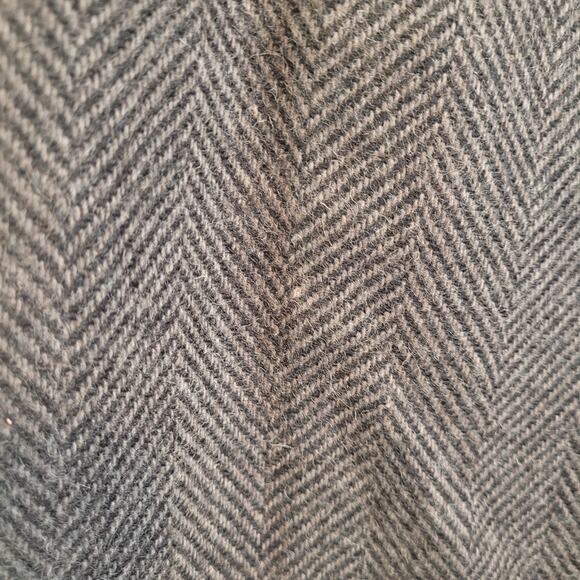 Calitessa Italy Wool Herringbone Pleated Cuffed Pants Gray Juniors Sz 7 Vintage - Picture 4 of 9